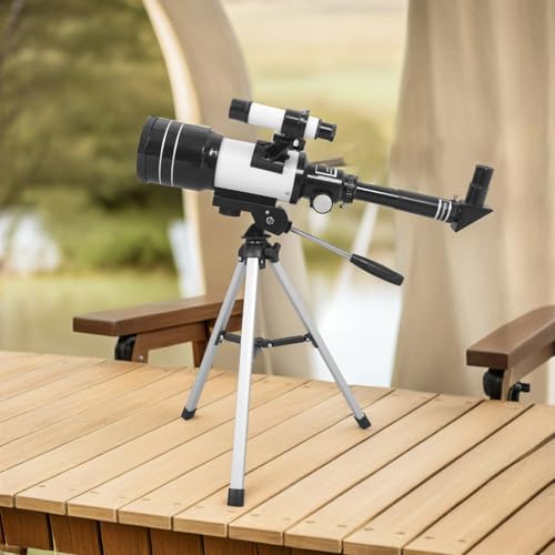 Telescopio astronómico refractor 70 mm con trípode y visor miniatura 6