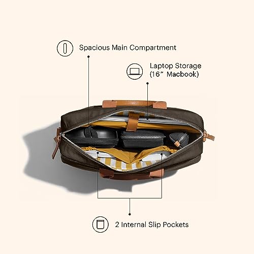 Image of DailyObjects 100% Cotton Canvas Commute Laptop Messenger Bag (19L) for Men & Women | Travel Shoulder With Trolley Sleeve | Metal Zip Closure | Leather Handles | Padded Laptop Compartment For 16 inch