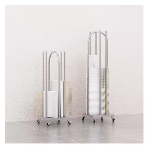 Système de rangement pour cintres à vêtements en métal argenté 30cm pour portant et boutique