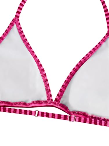 Image of RoseSeek Girl's Tie Dye Smocked 2 Piece Swimwear Sets Backless Halter Bikini Cute Brief Bathing Suit