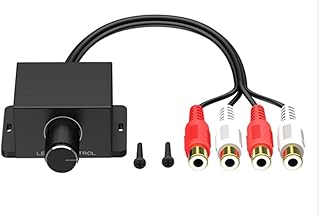 Amplificador de audio para coche, nivel de bajo, perilla de control de volumen remoto, 2RCA, entrada y salida macho y hembra, regulador de volumen de automóvil, accesorios de repuesto