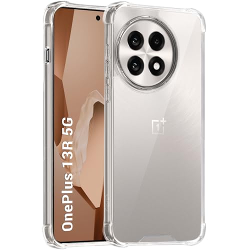 Image of TheGiftKart Crystal Clear Back Cover Case for OnePlus 13R 5G | Shock Proof 360 Protection | Hard Clear Back Cover Case for OnePlus 13R 5G (PC & TPU, Transparent Bumper)