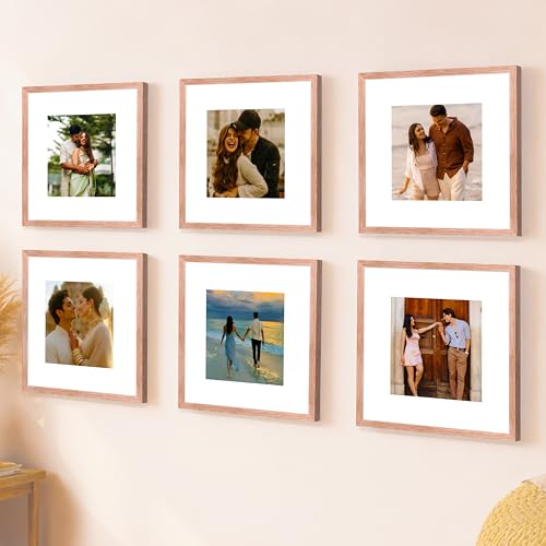 Image of Art Street Premium Photo Frame for living room, Classic Aesthetic Design Photo Frames for Photograph, Art Work, Kids Room Set of 6 (8x8 Inch, Pink)