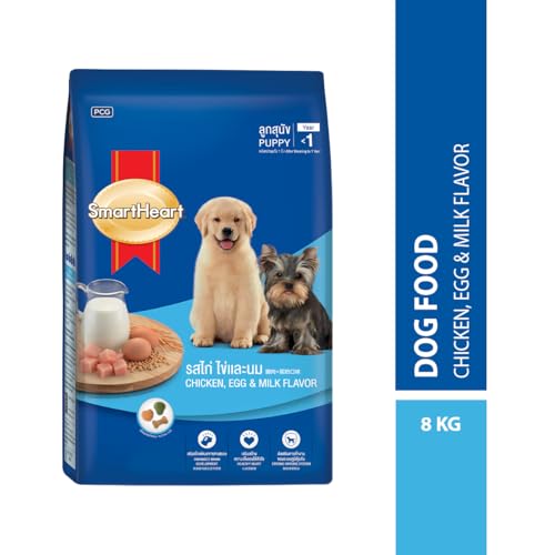 Image of Smart Heart Puppy Dry Dog Food Chicken, Egg & Milk Flavour 8 Kg
