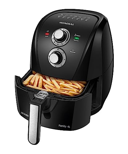 Fritadeira Sem Óleo Air Fryer 4L, Mondial, Preto/Prata, 1500W, 22...