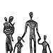 DreamsEden Rustic Family Figurines, Cast Iron Art Home Decoration Statue with Gift Card for Anniversary Birthday (Family of five)