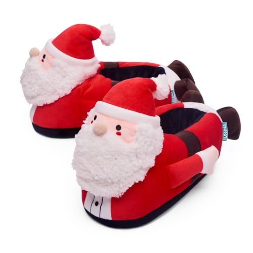 Coddies Santa Slippers | Secret Santa Gift | Funny Holiday Slippers for Men, Women & Kids | 3 Sizes: S, M, L | Gag Gift