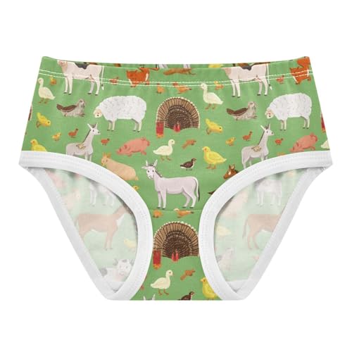 Cotton Toddler Underwear Custom Farm Animals Cows Green Cute Panties Girl Animals Briefs Underpants 2t