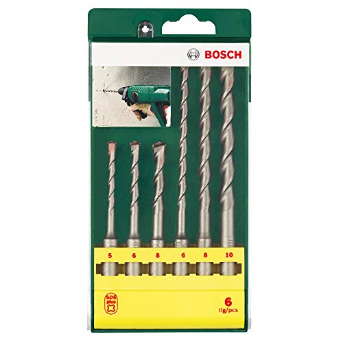 Bosch 2607019447-000, Jogo de Brocas SDS-Plus, Verde, 6 Peças