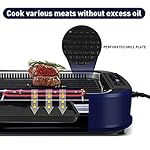 Indoor Grill CUSIMAX Electric Smokeless Grill Portable Korean BBQ Grill with Turbo Smoke Extractor Technology, Non-stick Removable Plate, Tempered Glass Lid, Great for Party(Single Plate) - Image 5