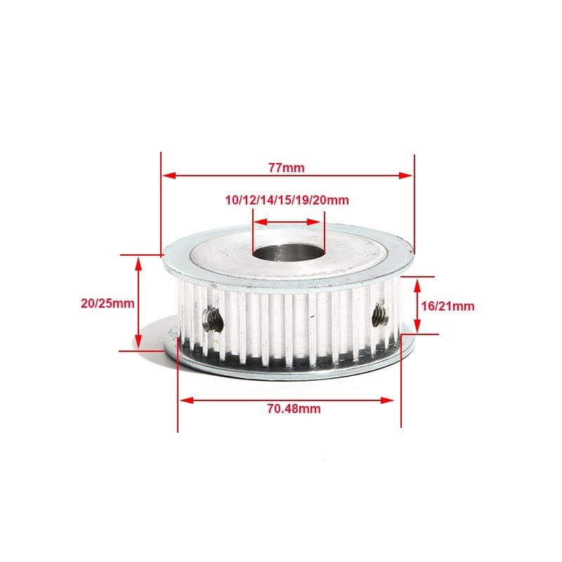 S5M 45T koło pasowe paska rozrządu ze stopu aluminium 45 zębów koło pasowe zębate 16mm/21mm szerokość paska 10/12/14/15/20mm otwór koło pasowe(19mm,21mm)