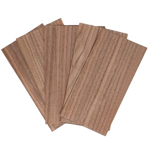 6 Pack Black Walnut Wood Veneer Sheets Size 8 x 4 1 mm Thick Unfinished Solid Wood Chip for Marquetry Inlay Crafts Laser Cutting Engraving Model Bookmark
