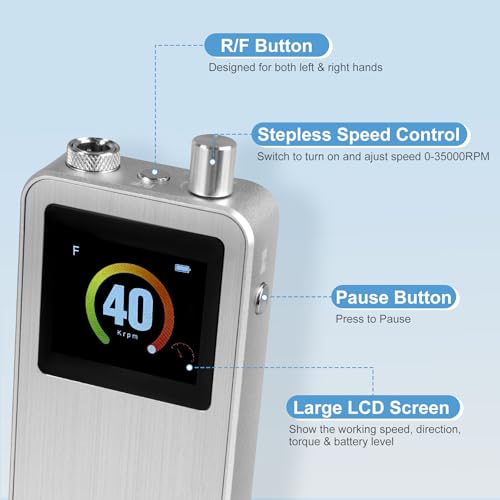 Lima Eléctrica Profesional Para Uñas 40000RPM Inalámbrica miniatura 6