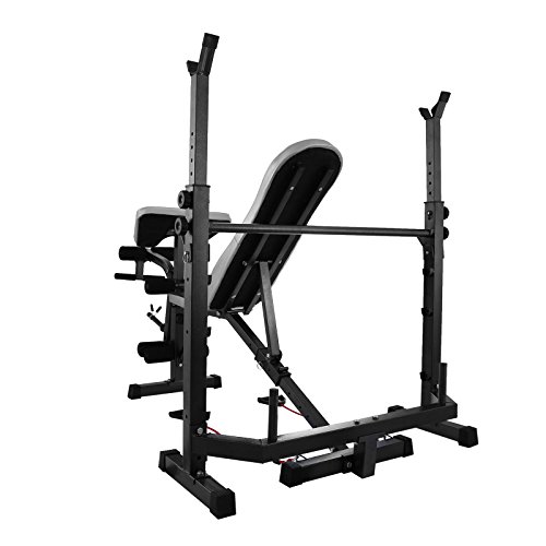 Happybuy Olympic Weight Bench for Full Body Workout Exercise Olympic Bench Adjustable 660lbs Bench Split Type Multi-Functional Weight Bench Set for Indoor Exercise (Split Type)