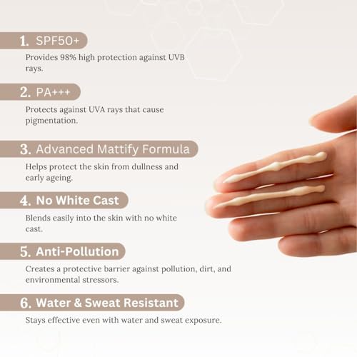 Image of Tinted Sunscreen SPF 50+ PA+++ Gel | Lightweight Hydrating Tinted Sun Screen for Oily Skin | Broad Spectrum UVA /UVB Protection | Non-Sticky | For All Skin Types (50gm, Pack of 2)