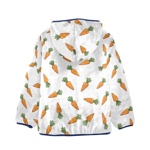 CHIFIGNO Carrot White Toddler Boy Zip up Hoodie Fleece Jacket for Fall Winter 3T2