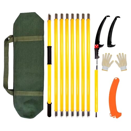 30Ft Pole Saws for Tree Trimming, Pruning Saw with 2 Sharp Scissor, Tree Loppers Long Reach Telescopic, Branch Cutter Kits with Storage Bag Garden Tools