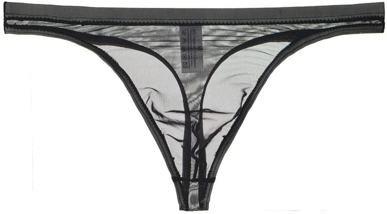 Men's Sheer Mesh Thong Underwear Low Waist Pouch String Briefs