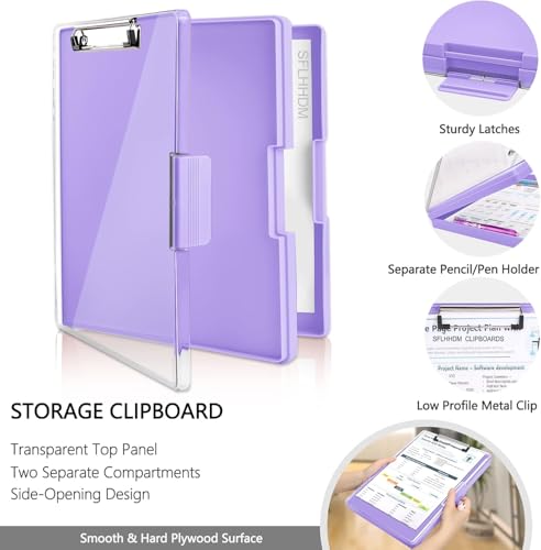 Image of MeRaYo Writing Pad for Exam Pad for Kids Exam Board for Students Study Pad Clip Pad with Storage Case Clipboard Writing Pad Exam Pad for Girls and Boys (Purple Color)