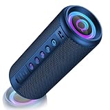 Portable Bluetooth Speaker, 2026 Bluetooth 5.4 Wireless Speaker with 20W HD Loud Stereo Sound, TWS Pairing, 20H playtime, RGB Lights, IP7, Built-in Mic, for Outdoor, Home, Beach, Party, Gift, Blue