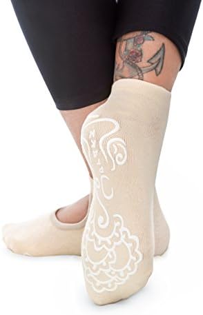 Ptakh Yoga and Pilates Socks Non Slip Barre Grip (2 pairs, size 6-10)