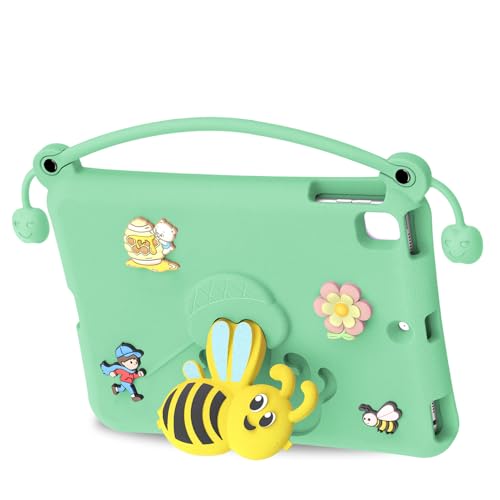 Funda EVA para iPad 9.7 pulgadas ASHATA con soporte de abeja para niños color cian claro