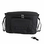 Tomotato Kinderwagen Organizer, Universelle Kinderwagen Aufbewahrungstasche mit Mehreren Taschen, Großer Kapazität Kinderwagentasche Buggy für Windeln Handys(Schwarz mit Riemen)