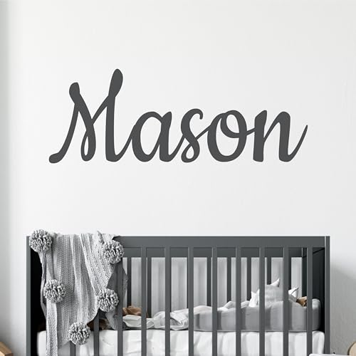 Image of Name Wall Decal Sticker - Multiple Font Custom Baby Name - Nursery Wall Sticker - Baby Girl Baby Boy Room Wall Decor - 130516PRE