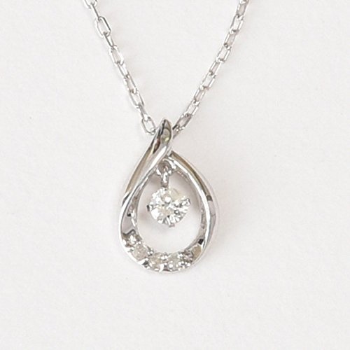 K10WG ダイヤモンドネックレス。 天然ダイヤモンド0.04ct Amazon | K10WG ダイヤモンドネックレス 天然ダイヤモンド4石 計