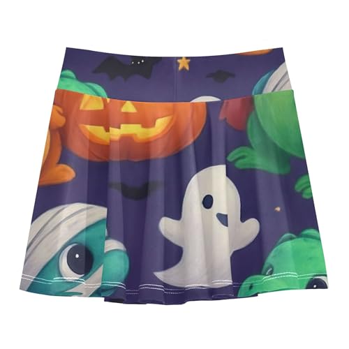 Joisal Skirts with Shorts Cute Cartoon Dinosaurs Halloween Girls' Shorts Athletic Skorts Colored Pleated Skort 4t2