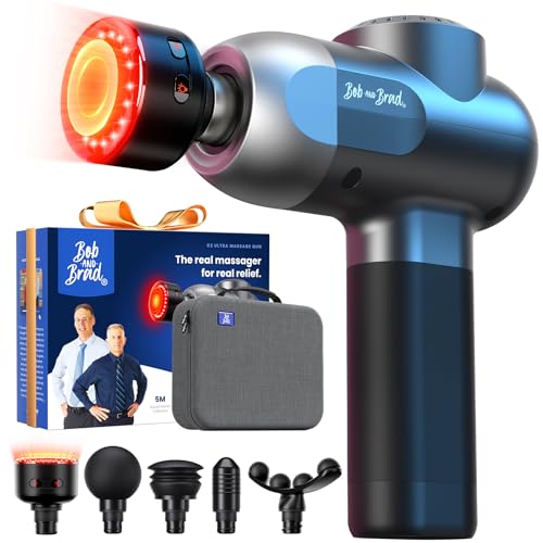 BOB AND BRAD C2 Ultra Massage Gun with Heat and Red LED Therapy, Deep Tissue Percussion Massager Gun, Handheld Muscle Massager Professional Massage Gun for Home Office Workout Recovery Pain