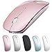 Rechargeable Wireless Mouse for MacBook MacBook Pro Air Laptop Desktop Computer Windows iMac Mac (Rose Gold)