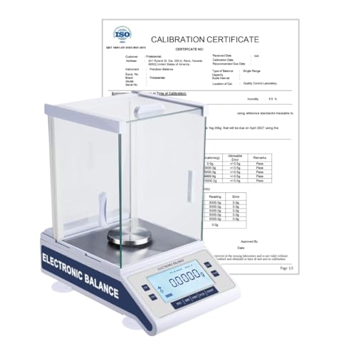 Fristaden Lab Analytical Balance | 210 g x 0.1 mg (0.0001 g) | Calibration Certificate | Professional Laboratory Balance | USA Company