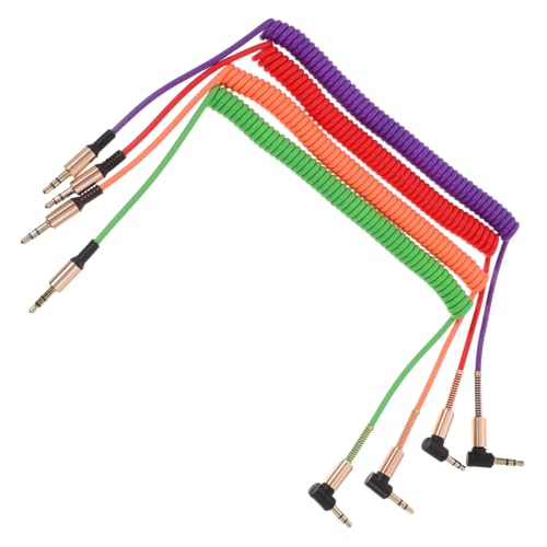 Cable de audio AUX 3.5mm macho a macho en espiral x4 miniatura 1