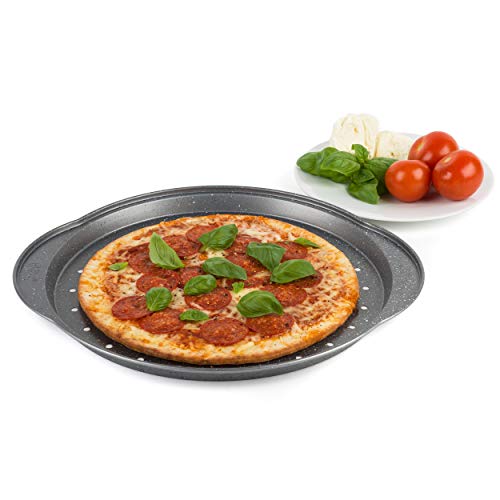 Image of Russell Hobbs® RH00535GERMANY Non Stick Marble Pizza Pan | Carbon Steel | Sleek Grey Metallic | Dishwasher Safe