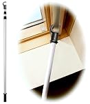 WinHux Telescopic Window Pole 1.2-3.0m Extendable Long-Reach Twist-Lock Opener Rod for Skylight Roof Windows (No Blind Control), Compatible with Velux GGL GGU, Keylite, Fakro, Rooflite, Dakstra