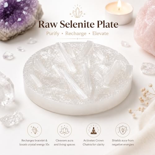 Image of Zodiac Crystal Bracelet with Raw Selenite Plate for Men & Women | Aries, Taurus, Gemini, Cancer, Leo, Virgo, Libra, Scorpio, Sagittarius, Capricorn, Aquarius & Pisces Rashi Bracelet | Astrology Healing Crystal Gift