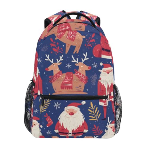 Sac pour étudiants élégants résistant avec dessin animé de Père Noël pour ranger les cahiers