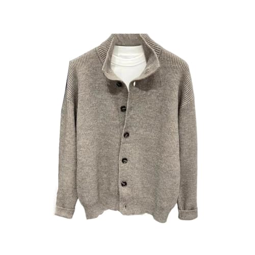 Cardigan tricoté à col montant homme gilet chaud manches longues hiver