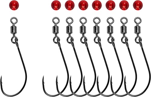 Storfisk fishing & more Juego de 8 anzuelos especiales de pesca con emerillón integrado y perla de cristal para intermitente continuo, tamaño: 2 Cover