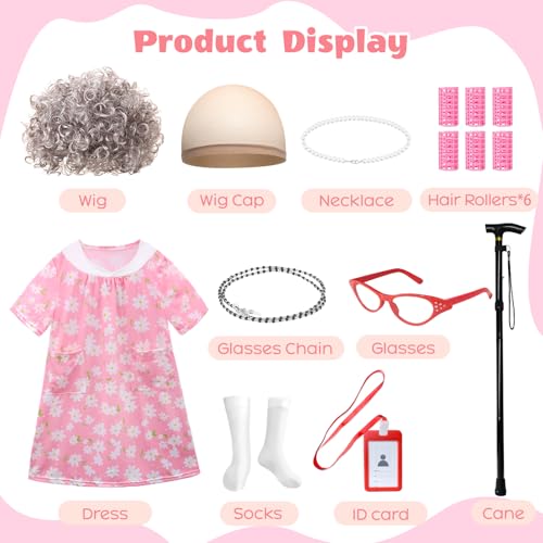 Disfraz de Abuelita para Niñas con Peluca y Accesorios miniatura 3