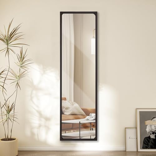 ietat Espejo decorativo de cuerpo entero con marco de metal marrón para vestidor, dormitorio, encima de la puerta