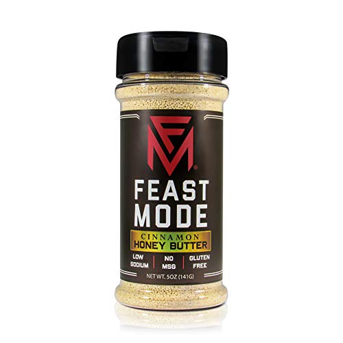 Feast Mode Flavors | Cinnamon Honey Butter Seasoning | Low Sodium No MSG Gluten Free | All Natural Meal Prep Flavoring Sweet Topper for Breakfast Oatmeal Popcorn Ice Cream Dessert Spice Blend Powder
