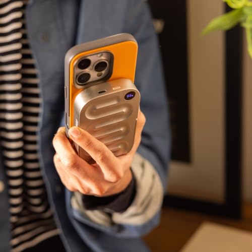 Image of DailyObjects Loop Qi2 Certified 10000 Mah Mag-Safe Compatible Aluminium Wireless Power Bank|Fast Charging| Compatible with Samsung /OnePlus /iPhone 12 /13 /14 /15 /16 /Pro Max|Pocket Size (Titanium)