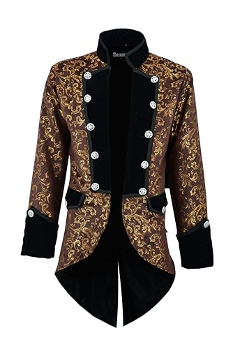 Prime Quality Mens Steampunk EMO Tailcoat Jacket Velvet Gothic VTG Victorian/Tail Coat/USA Sizes