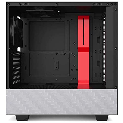 Skinit Decal Gaming Skin Compatible with NZXT H510 Compact ATX Mid-Tower Case - Skinit Originally Designed White Carbon Fiber Design