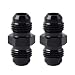 EVIL ENERGY 6AN to 6AN Male Coupler Flare Union Adapter Straight Fitting Aluminum Black 2 Pcs