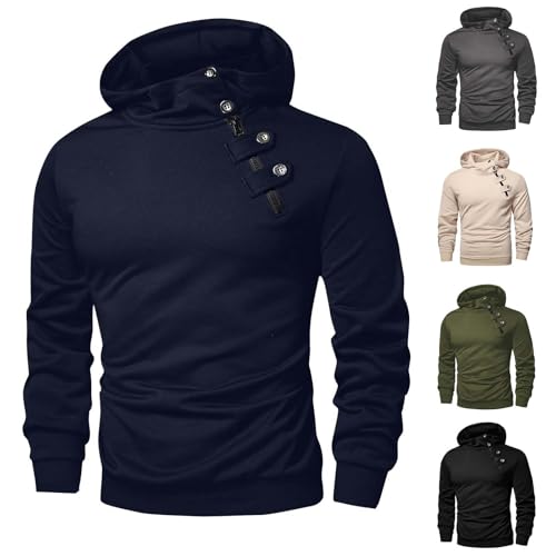 Cambkatl Men's Punk Turtleneck Hoodies Long Sleeve Sweatshirt 2025 Fall Casual Pullover Loose T-Shirts2