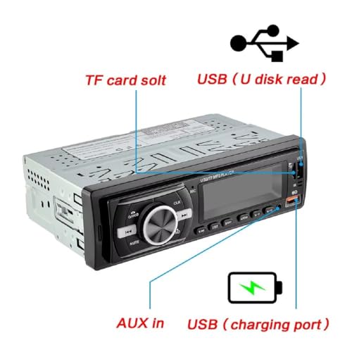 Image of AUTO SNAP Car Player Single Din MP3 TF /BT /AUX /SD Card Slot Dual USB Ports with Remote Control Universal Fit Panel Bluetooth Connectivity