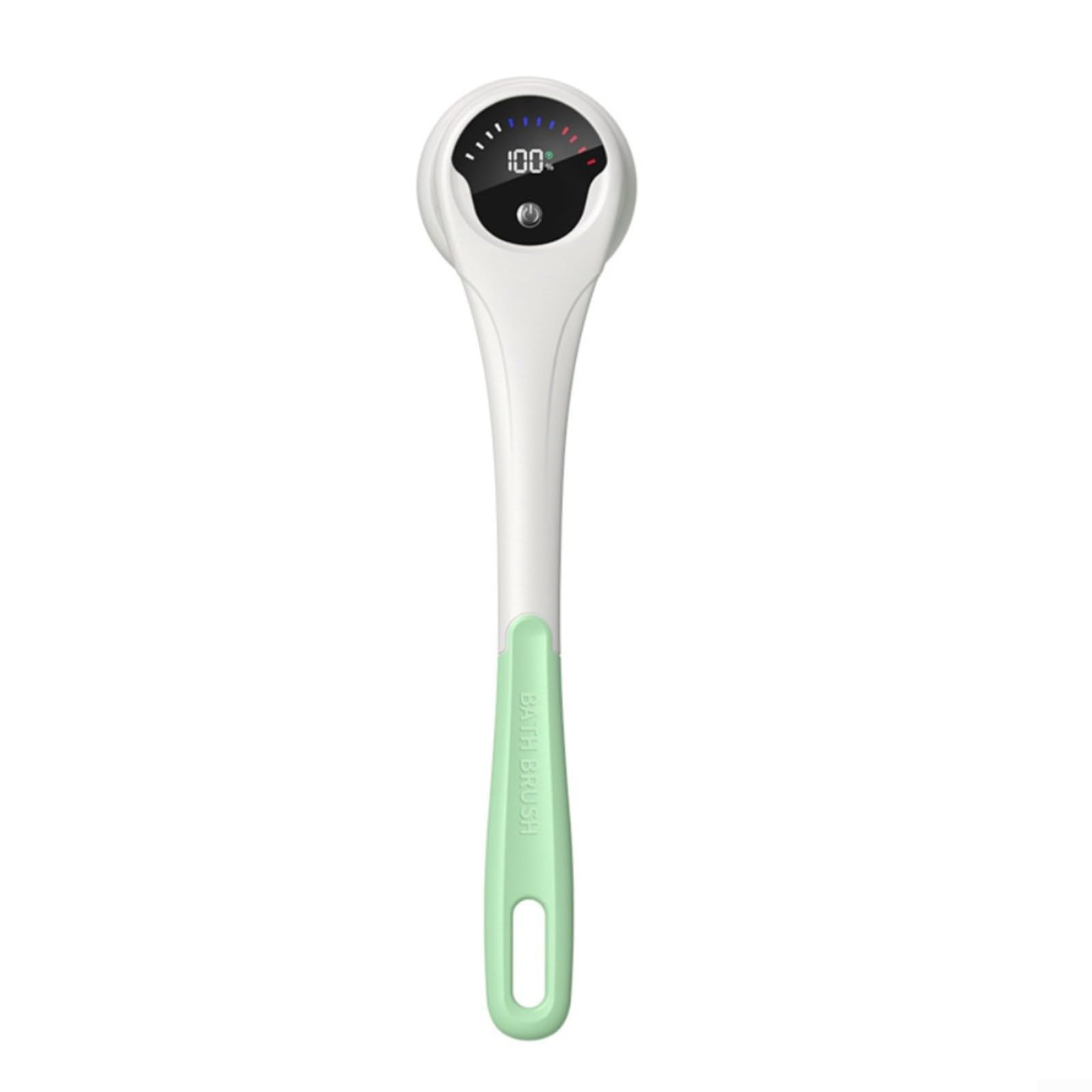 Cepillo de baño eléctrico automático, limpiador de mango largo con 5 cabezales, masajeador exfoliante 5 en uno para piernas y pies, herramienta portátil de limpieza de spa, rosa (verde)